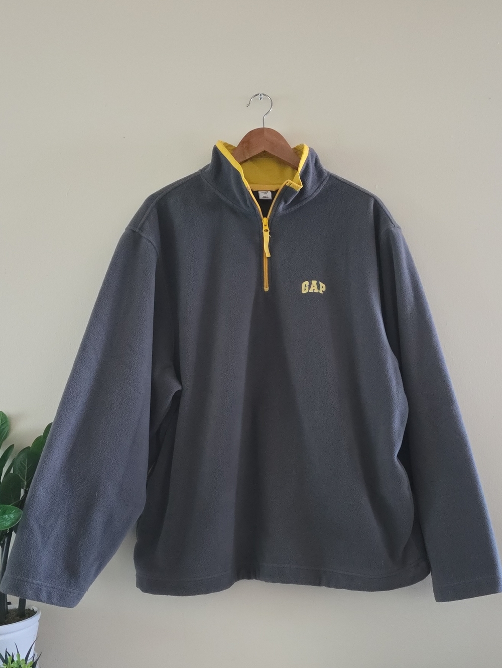 GAP Fleece Y2K Vintage Half-Zip Pull Over Jumper, Grey, Mens XXL (2008)